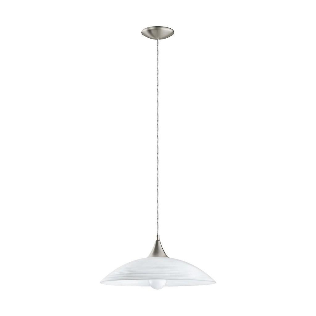 Eglo Lighting Lazolo 1 Light Dome Ceiling Pendant Satin Nickel, E27