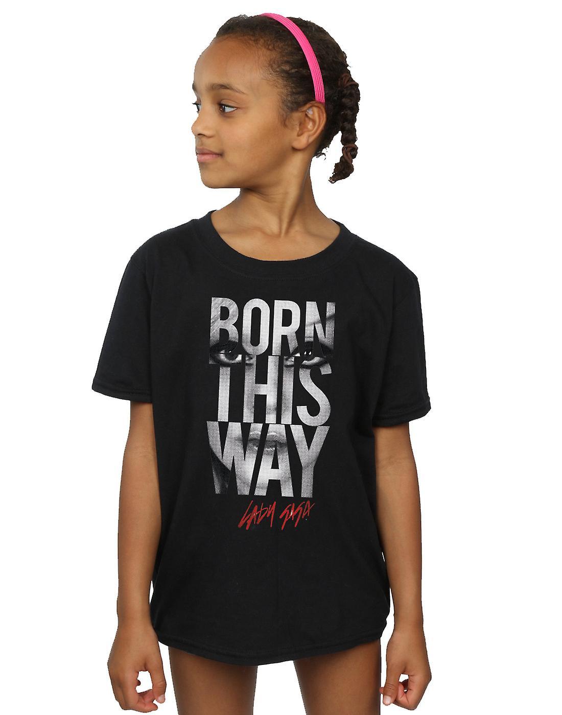 Lady Gaga Girls Born This Way Text T-Shirt Black 7-8 Years