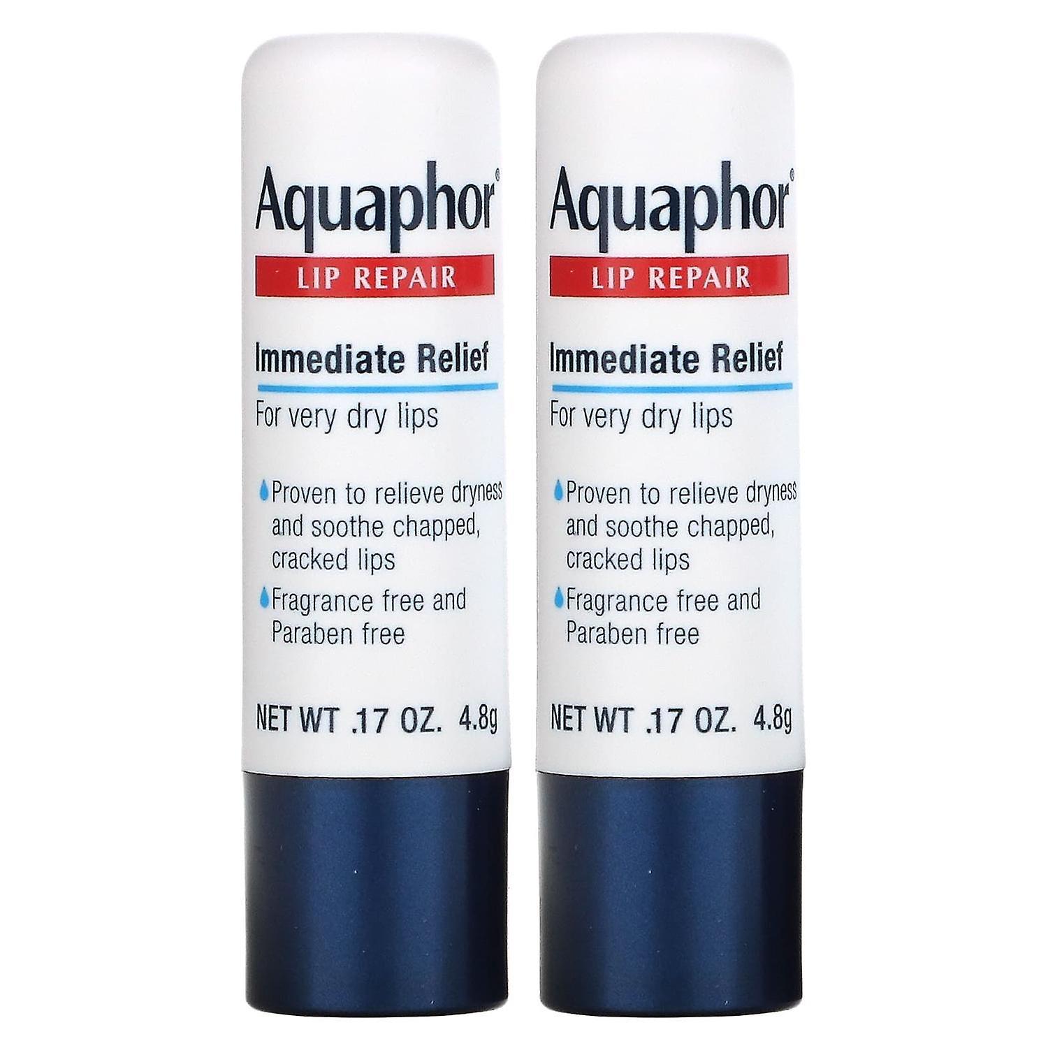 Aquaphor, Lip Repair Stick, Immediate Relief, 2 Sticks, 0.17 oz (4.8 g)