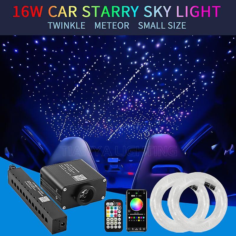 Muggys 16w Meteor Twinkle Starry Sky Ceiling Car Star Light Fiber Optic Light  Sky Star Ceiling Led Interior Ambient Light Home Decor EU plug Mixed...