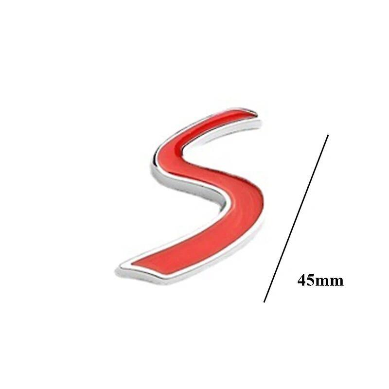 Hikig 3d Abs Logo Cooper S Emblem Letters Nameplate Car Trunk Badge Sticker For Mini Cooper S R53 R52 R56 F57 F55 F56 Jcw Accessories Small Red Silver