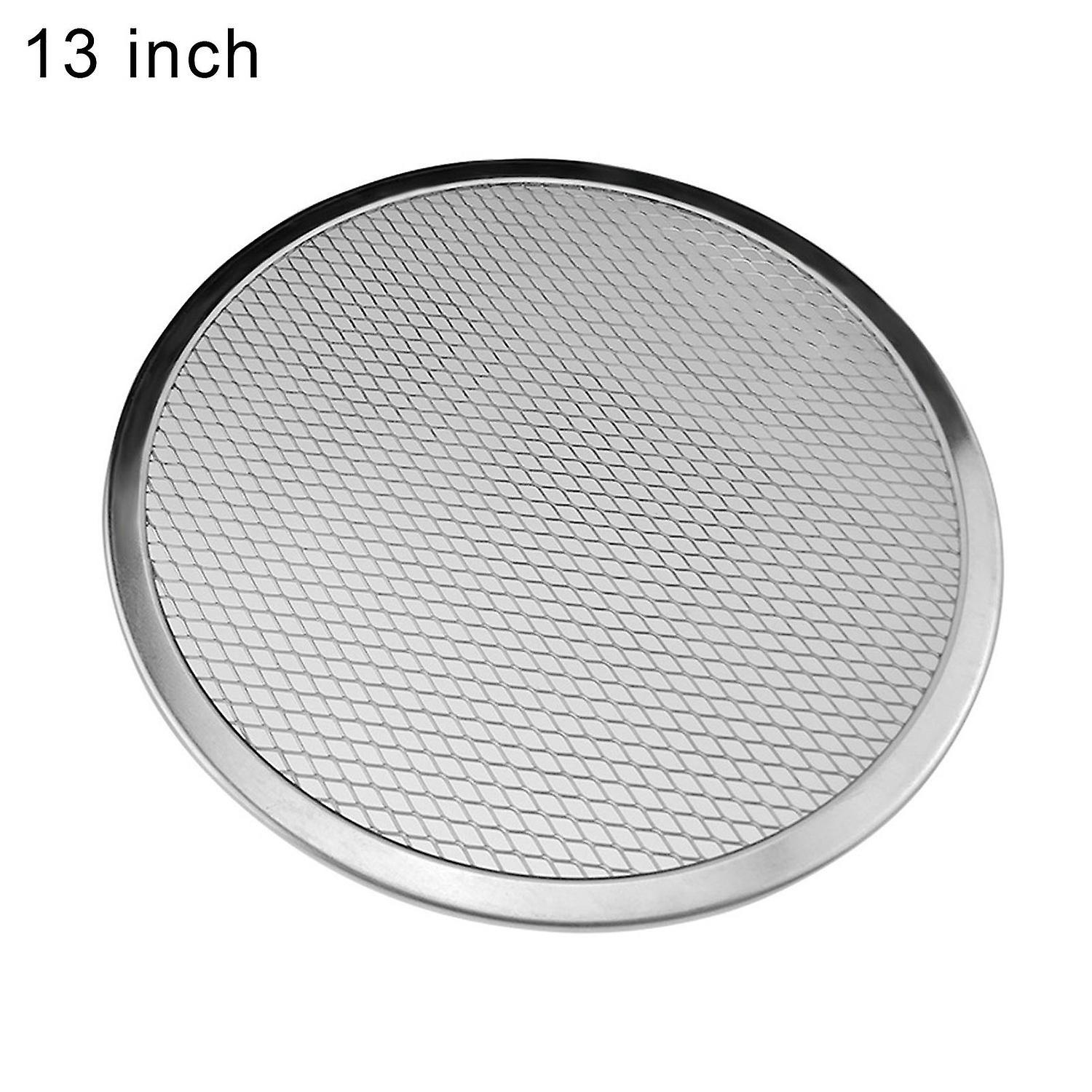 ZHOUBA Pizza Baking Tray Multipurpose Food Grade Aluminum Alloy Round Baking Mesh Pan for Home 13Inch