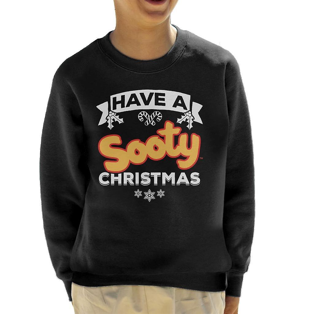 Sooty Christmas Have A Sooty Christmas Kid's Sweatshirt Black X-Small (3-4 yrs)