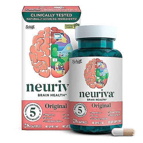 Neuriva decaffeinated clinically tested nootropic brain supplement 28ct capsules