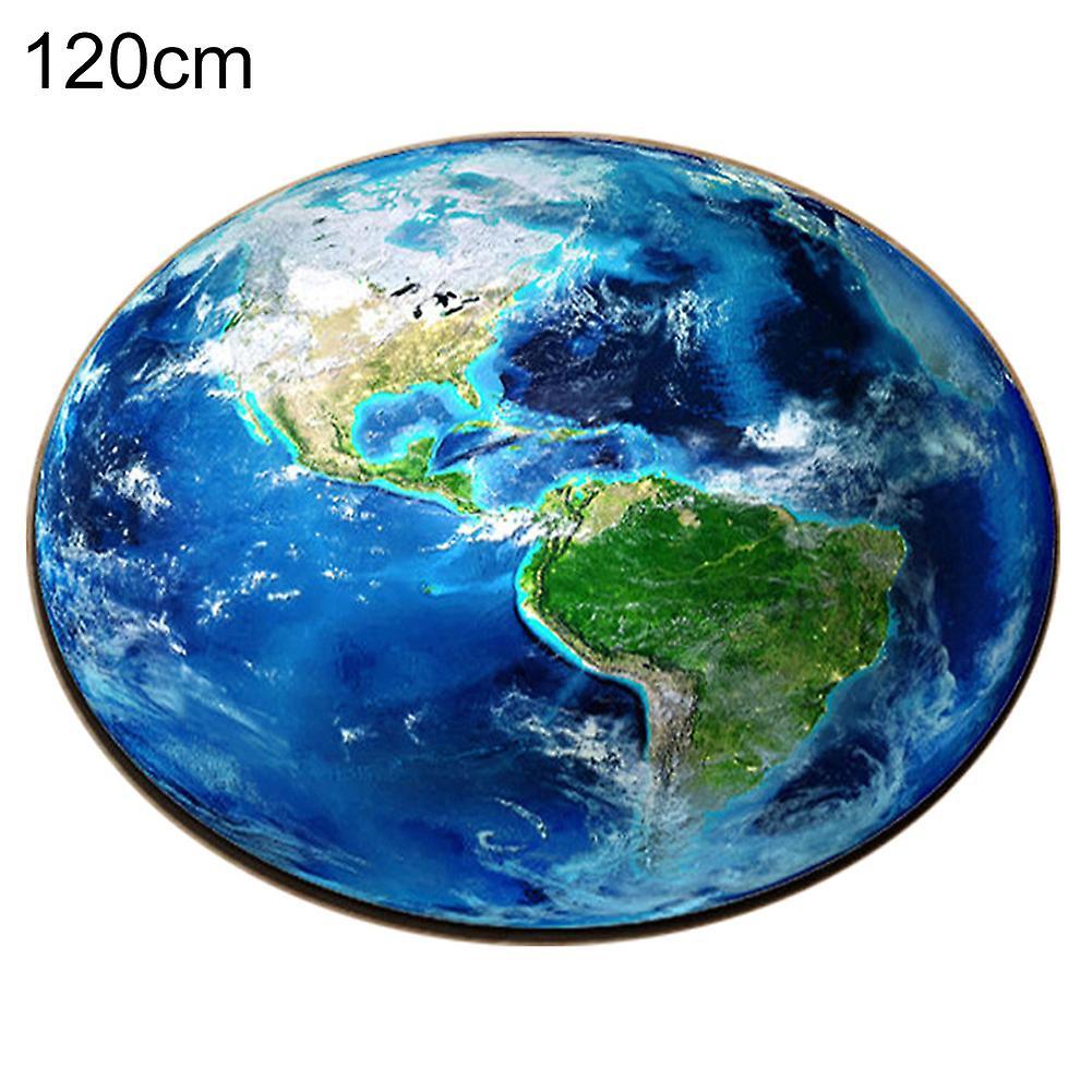 Sinknap Round Earth Moon Planet 3d Print Soft Carpet Anti-slip Rug Floor Mat Home Decor 120cm Earth