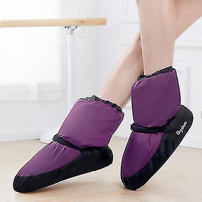 JUMPHERO Professional Ballet Warm Up Booties National Dancing Shoes Winter Dance Shoes Ballet Pointe Shoes An 38 Purple