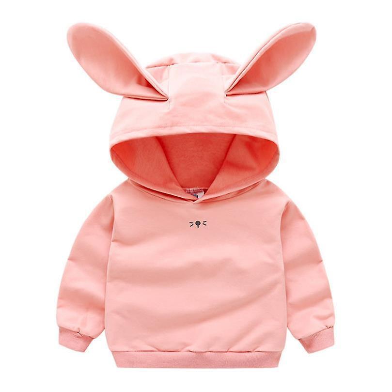 Slowmoose Newborn Infant Baby Hooded Casual Jacket / Coat With Rabbit Ear pink 24M