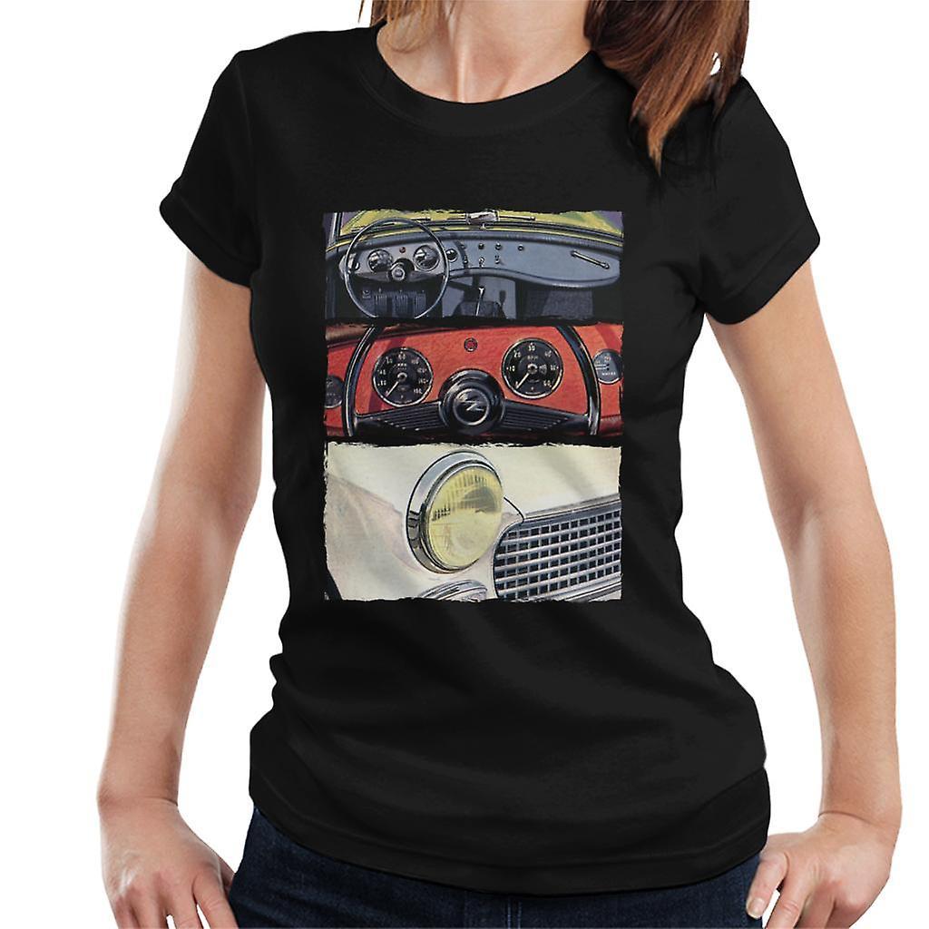 Austin Healey Montage British Motor Heritage Women's T-Shirt Black XX-Large