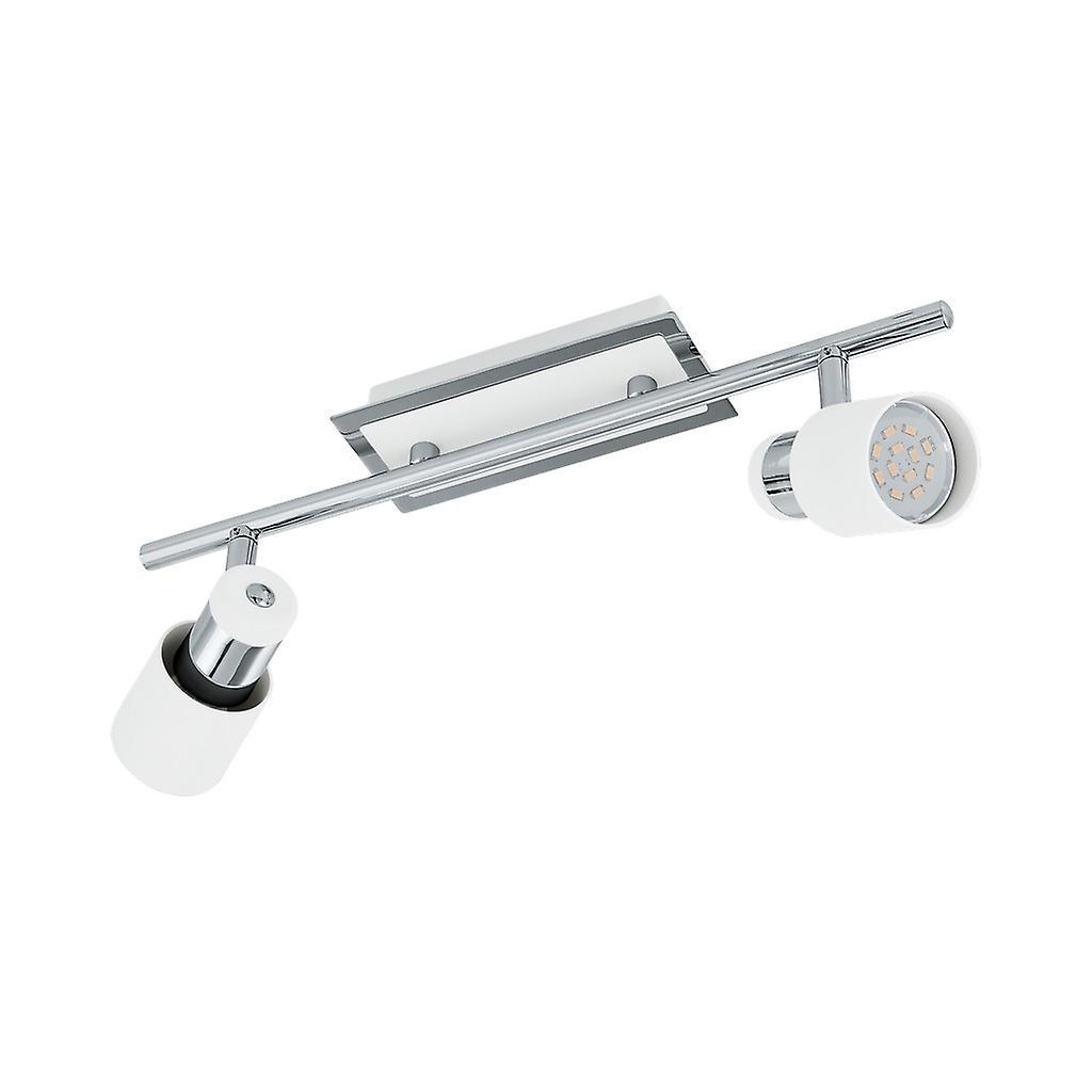 Eglo Lighting Davida 2 Light Spotlight Chrome, White, GU10