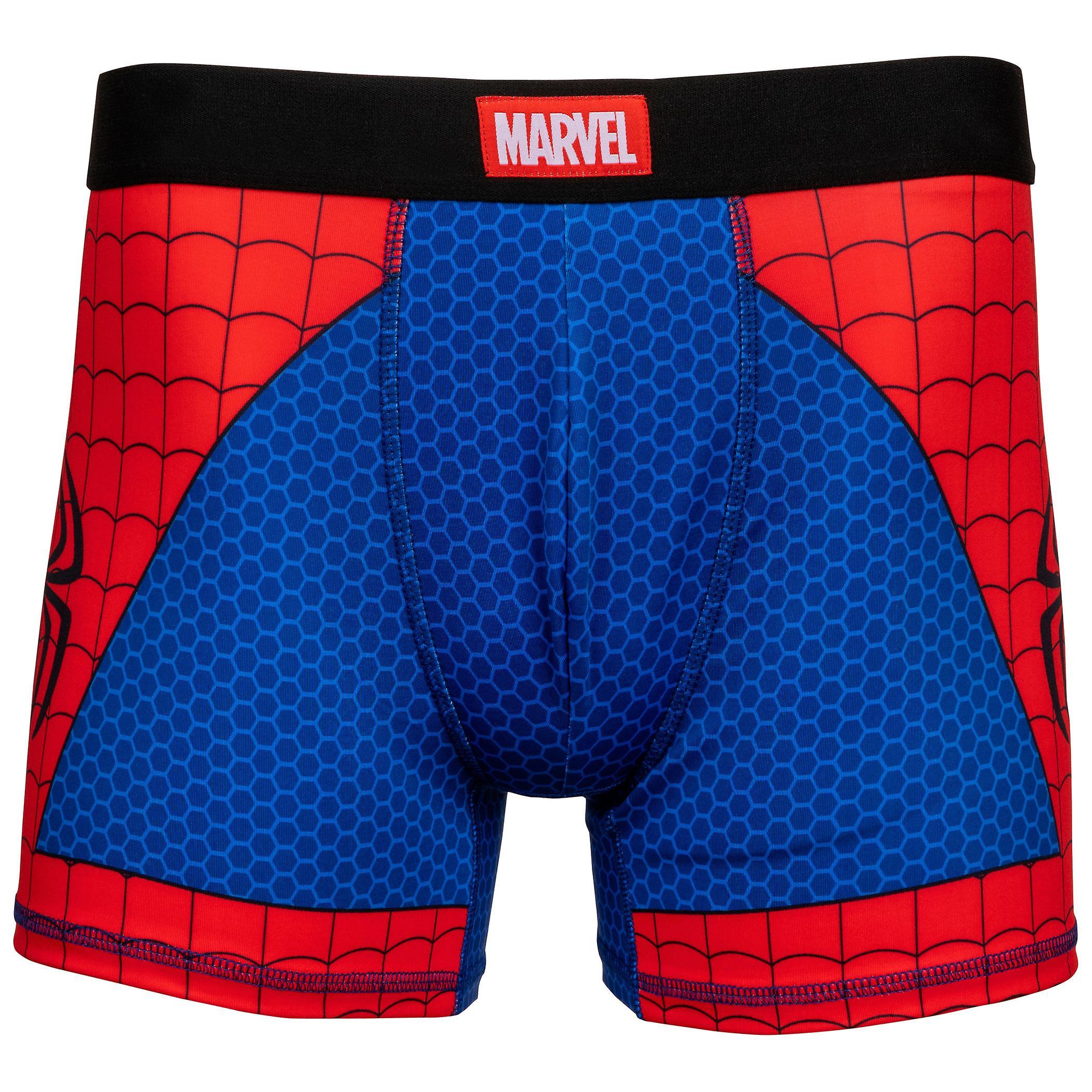 Marvel Spider-Man Costume Suit Men's Underwear Boxer Briefs Red Medium (32-34)