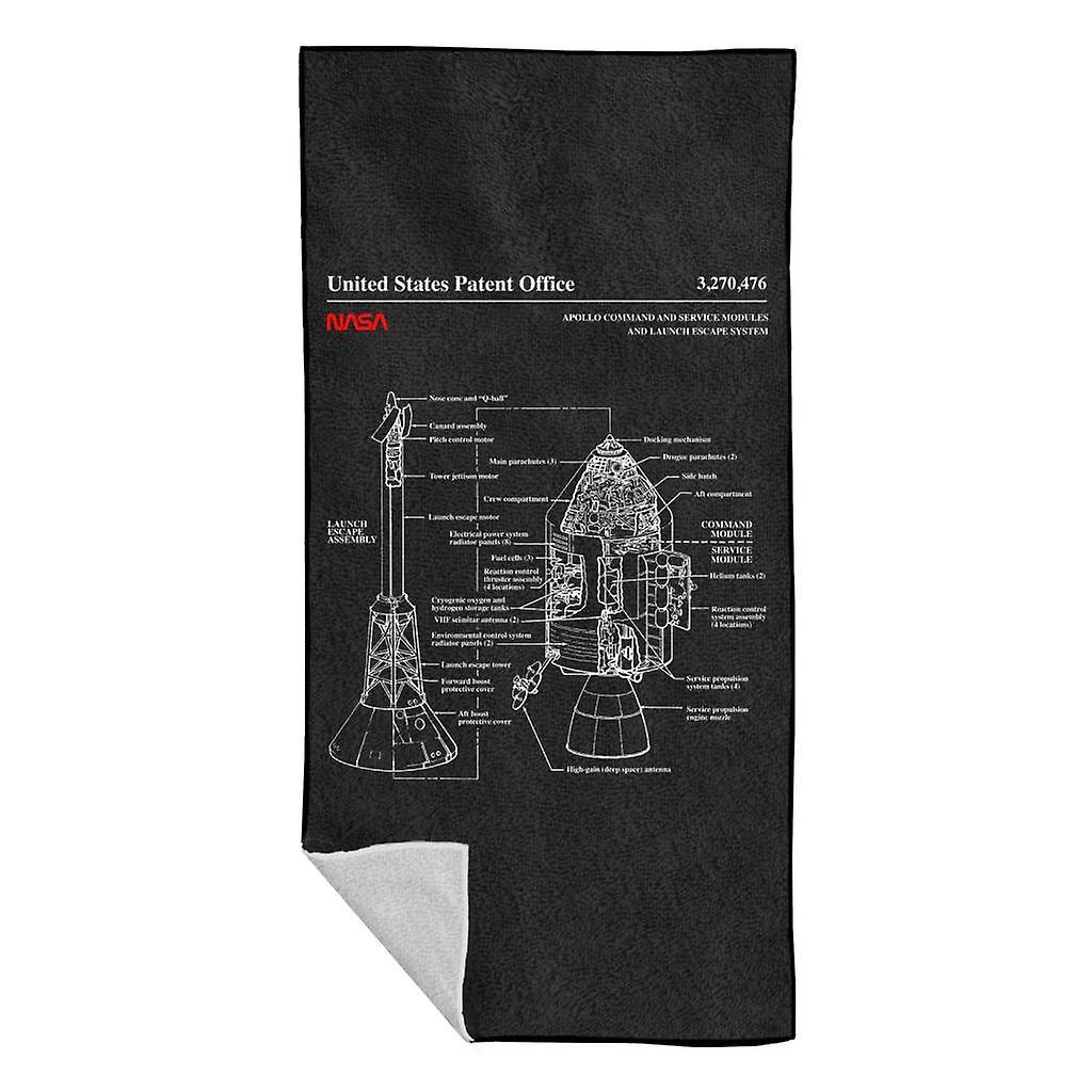 NASA Apollo CSM Escape System Blueprint Beach Towel Black 70 x 140cm