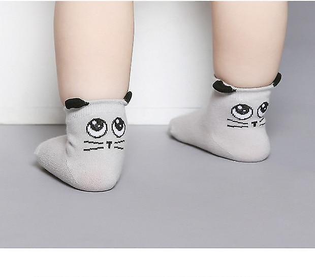 Slowmoose Spring & Autumn Newborn Baby Cotton Cute Asymmetry Anti-slip Socks 24M