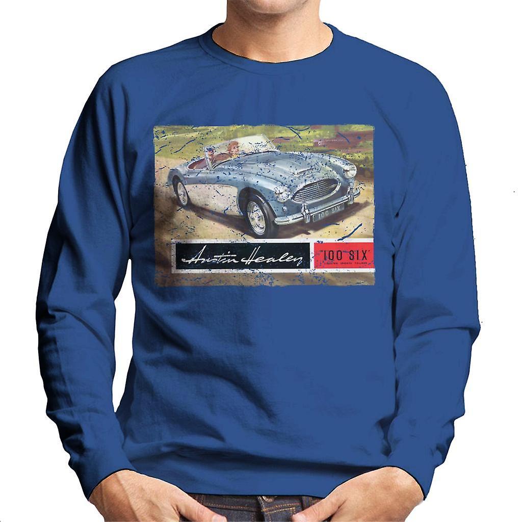 Austin Healey Country Road British Motor Heritage Men's Sweatshirt Royal Blue XX-Large