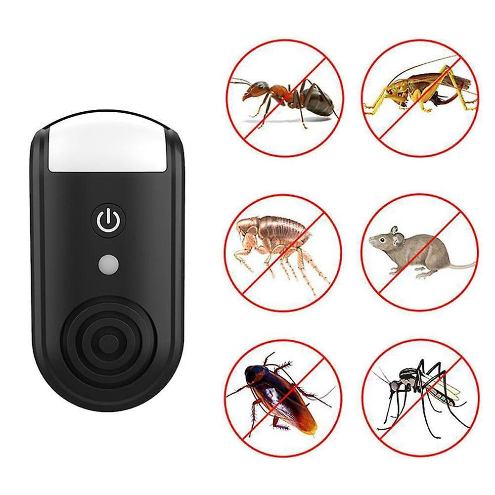 Ultrasonic Pest Repeller Electronic Insect Repellent Night Light Plug-in Rodents Mice Repellent For Mosquito Roach Spider Ants Snakes Black BG306 A...