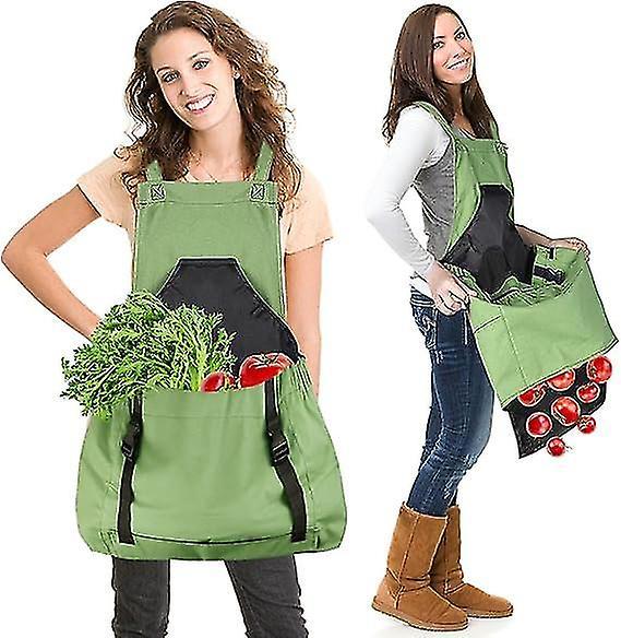 Whbyv Gardening Apron with Pockets,Gardening Apron for Harvesting Gardening Weeding,Home Cleaning,Waterproof and Adjustable,for Mother's Day Gift