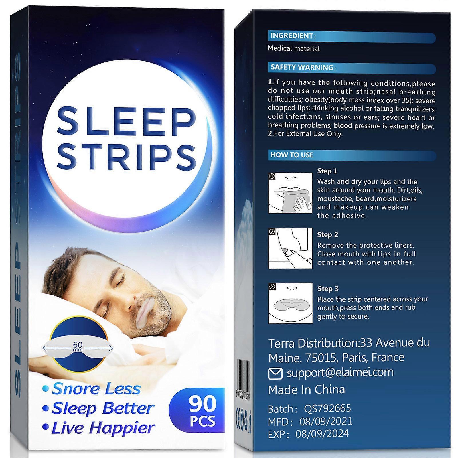 Unbrand 90pcs Sleep Strips Mouth Tape For Sleeping Less Mouth Breathing