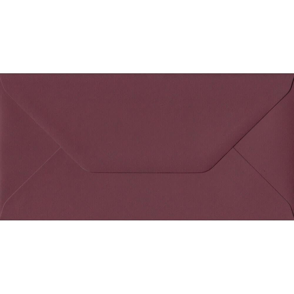 ColorSono Bordeaux Red Gummed DL Coloured Red Envelopes. 120gsm GF Smith Colorplan Paper. 110mm x 220mm. Banker Style Envelope. 100