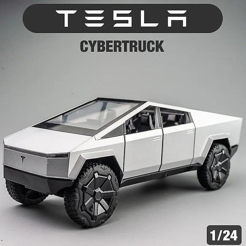 Scitoo 1:24 Tesla Cybertruck Pickup Alloy Diecasts Toy Vehicles Metal Toy Car Model Sound and light Pull back Collection Kids green No box