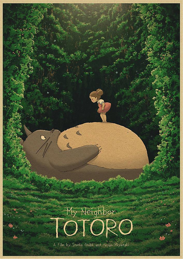 Carrep Vintage Retro Paper Anime Poster - Tonari No Totoro Miyazaki - Wall Decor - Vintage Home Decor - Kids Room Decoration 15 42X30CM