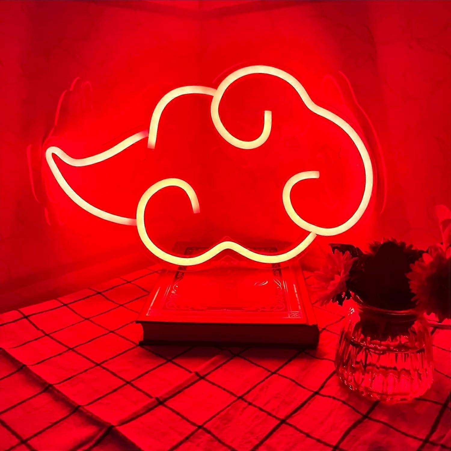 Unbrand Anime Cloud Neon Sign, Anime Neon Sign Light for Wall Decor, Gaming Neon Sign Night Light, USB Plug Neon Light for Kids Bedroom red