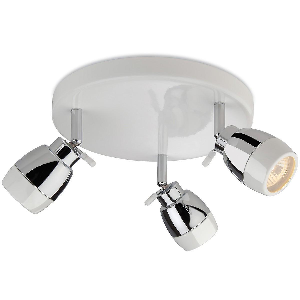 Marine 3 Light Flush Bathroom Ceiling Light White Chrome IP44 GU10