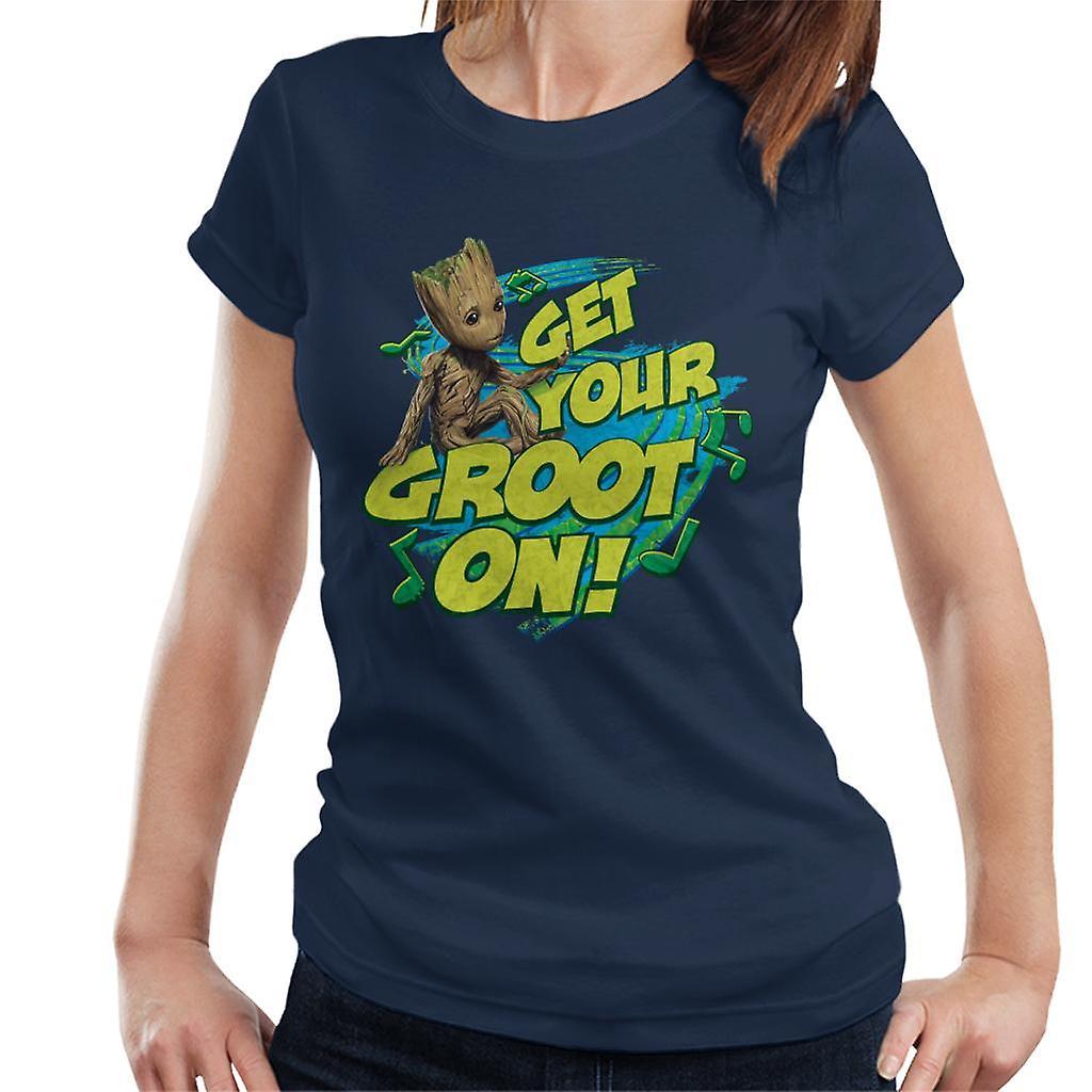 Marvel Guardians Of The Galaxy Vol 2 Get Your Groot On Women's T-Shirt Navy Blue Large