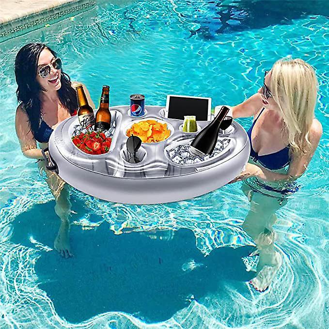 Nspiel Inflatable Drink Holder Floating Beverage Salad Fruit Serving Bar Pool Float Buffet Serving Tray Drink Cooler for Pool Party Accessories green