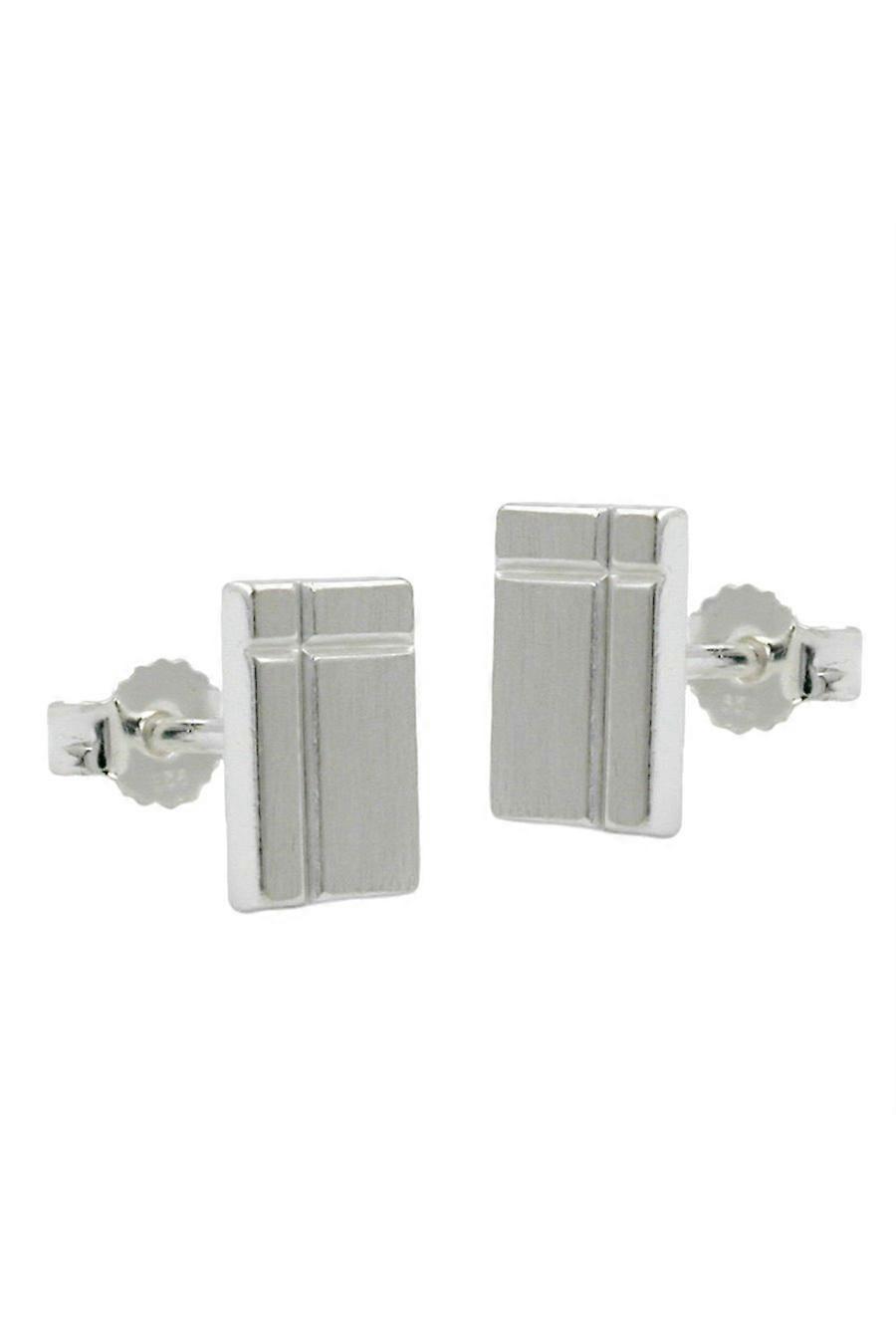 Gallay Stud Earrings Square With Cross Silver 925 - Gl91823