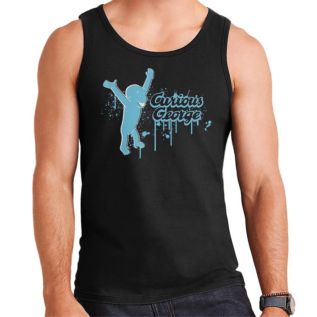 Curious George Paint Drip Logo Men's Vest Black XX-Large