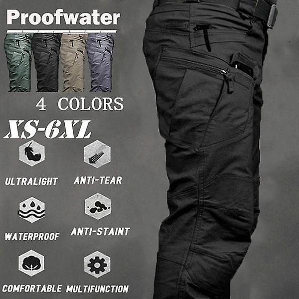 Jasoup Men's Tactical Cargo Pants Swat Trousers Outdoor Sports Trekking Pants Multi-pockets Pants Training Overalls Army Pants Black XL