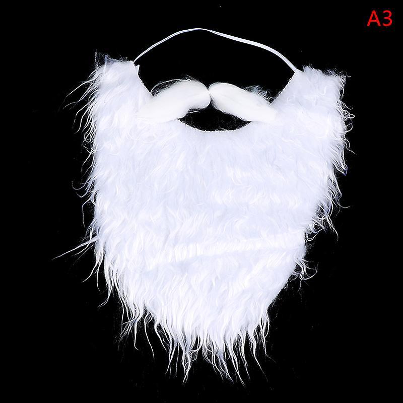 Unbrand Party Performance Props Santa Claus White Beard Fake Beard Set Xmas Party Decor A3