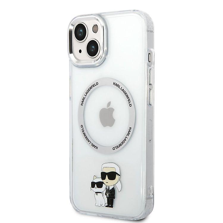 Karl Lagerfeld IML Karl and Choupette NFT MagSafe Cover Case for iPhone 14 Plus - Transparent