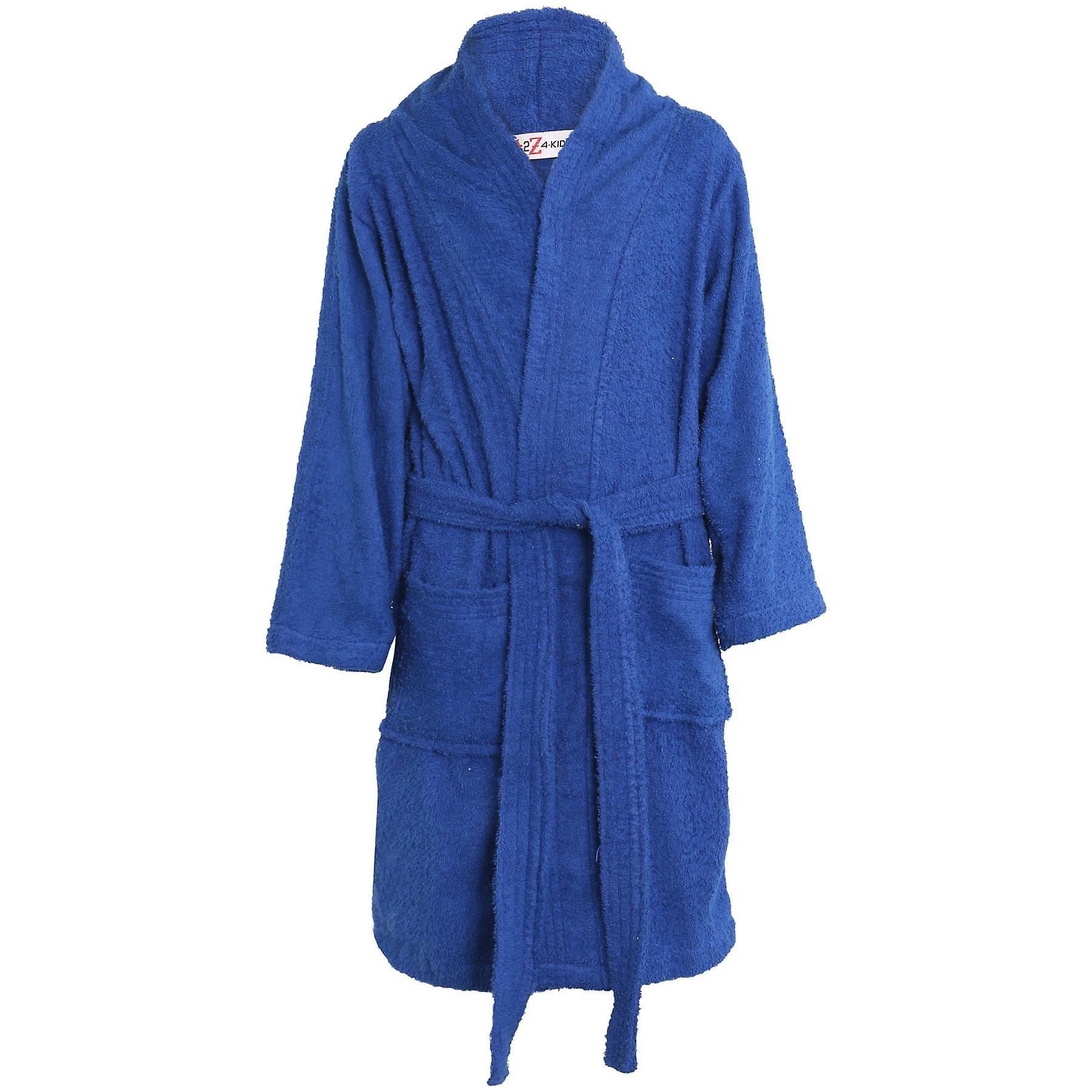 A2Z 4 Kids Kids Girls Boys Hooded Towel Bathrobe 100% Cotton Terry Towel Beach Bathing Robe 126 Royal 13 Years