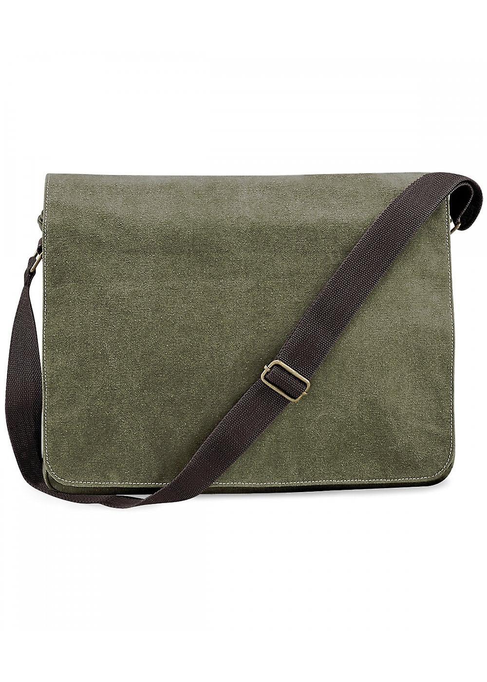 Quadra Vintage Canvas Despatch Bag QD610 Vintage Military Green One Size