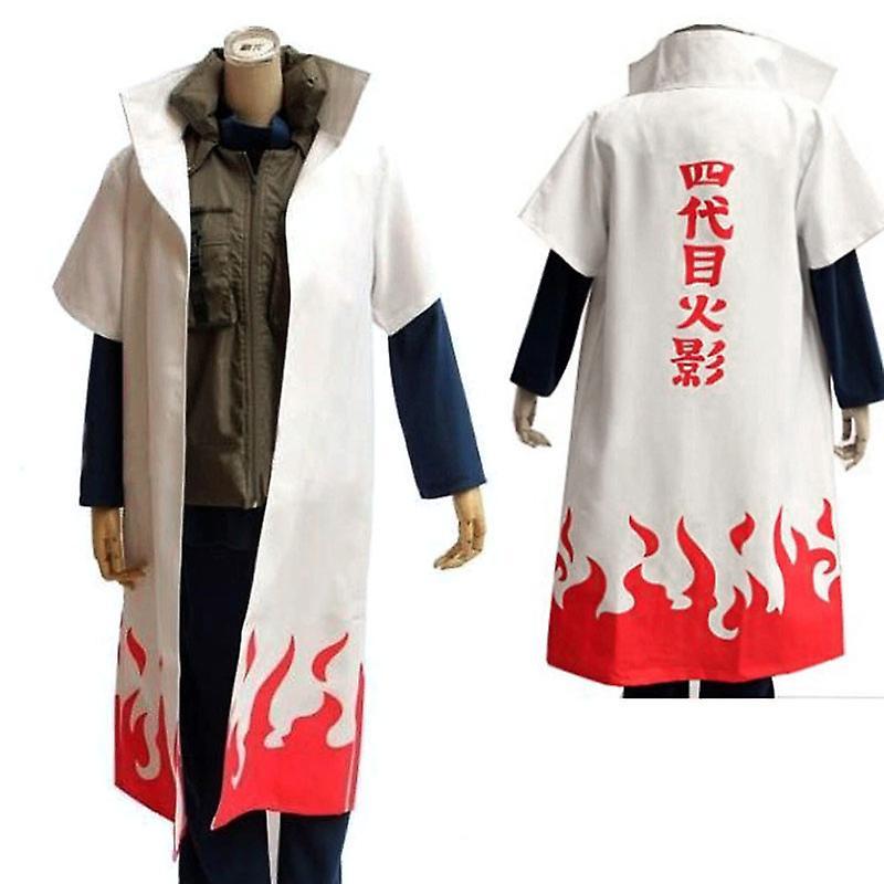 Unbrand Anime Naruto  Namikaze Inato Cloak  Halloween Costume Cosplay White M