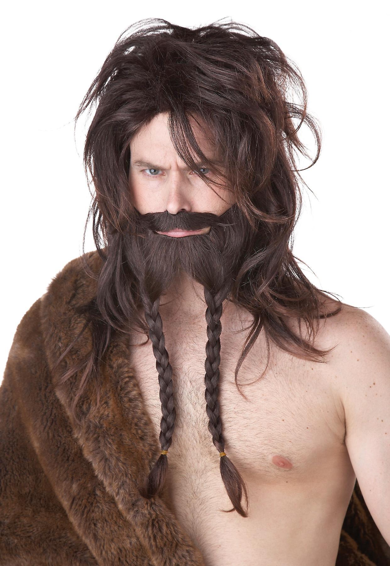 California Costume Collections Viking Barbarian Dwarf Brown Men Costume Wig Beard & Moustache One Size