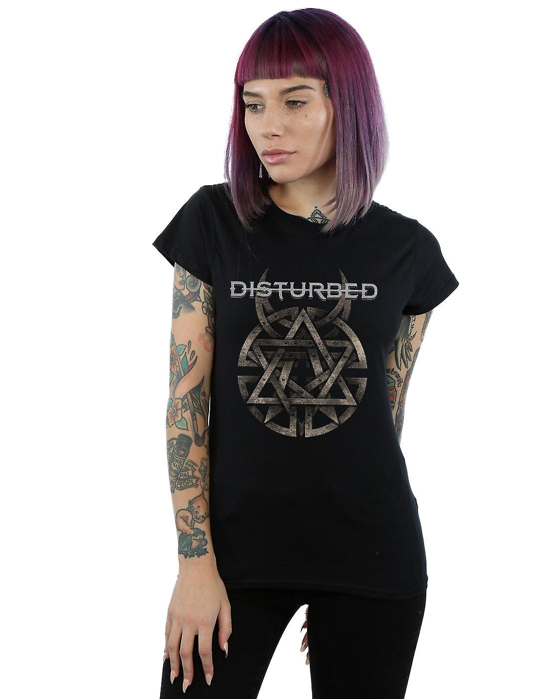 Absolute Cult Disturbed Women's Metal Logo T-Shirt Black Large