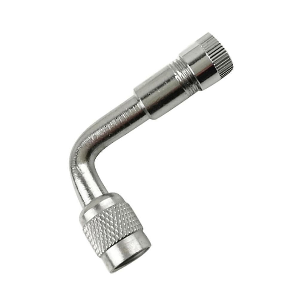 Baodan Automobile and motorcycle valve inflation extension tube (American style nozzle) silver 90 degrees