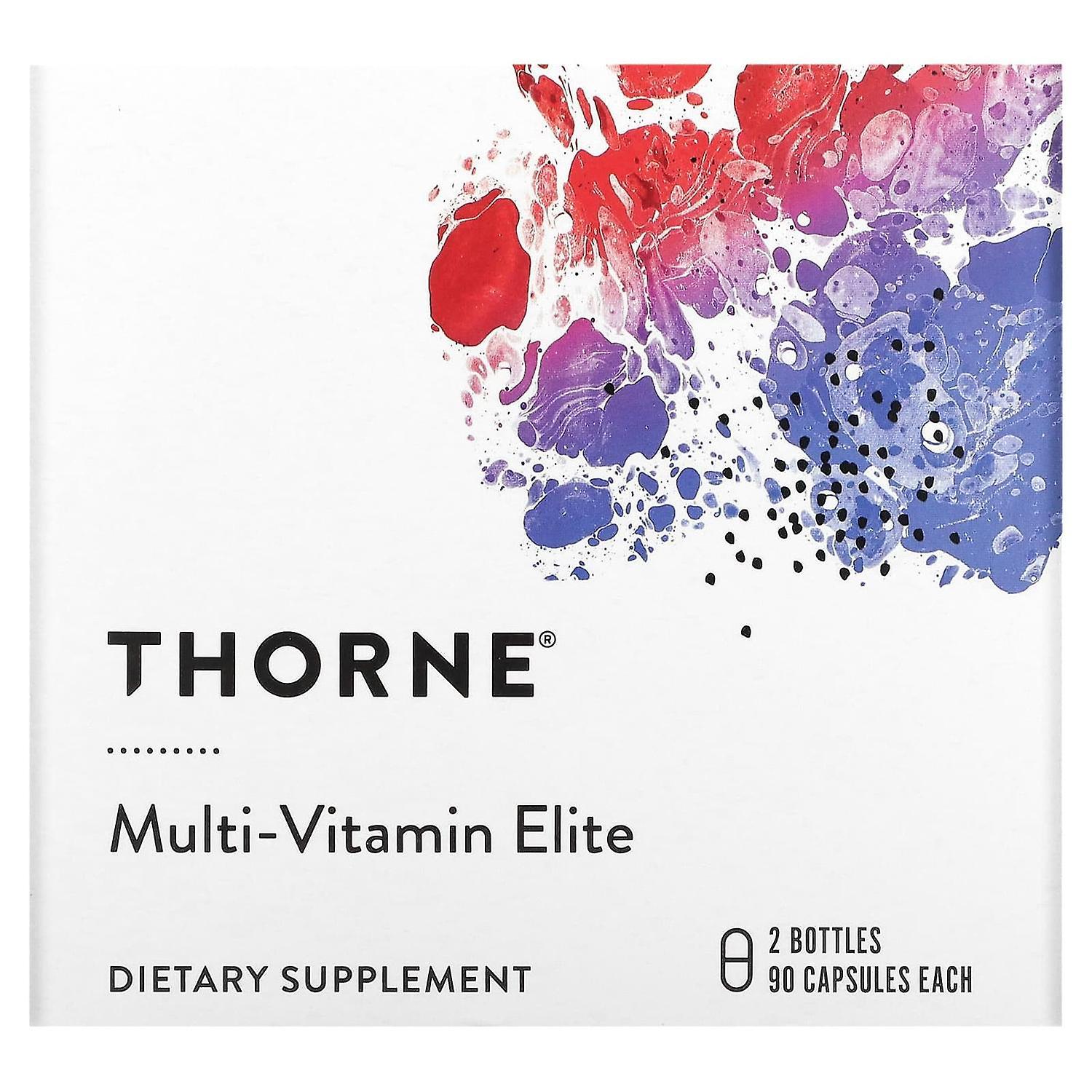 Thorne Research, Multi-Vitamin Elite, A.M. & P.M., 2 Bottles, 90 Capsules Each