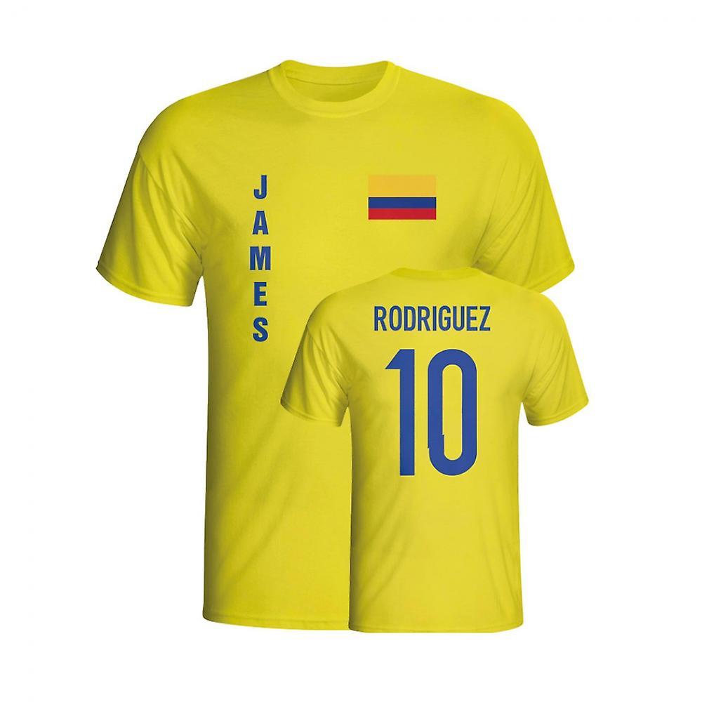 Gildan James Rodriguez Colombia Flag T-shirt (yellow) Womens M (Size 12 - 34 inch Chest)