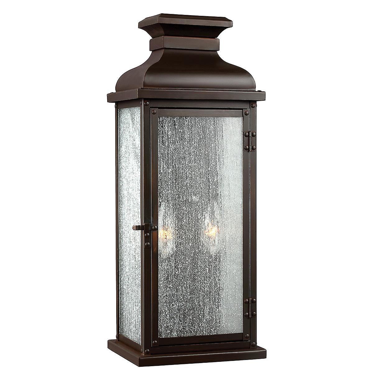 Pediment 2 Light Outdoor Medium Wall Lantern Light Dark Copper IP44 E14