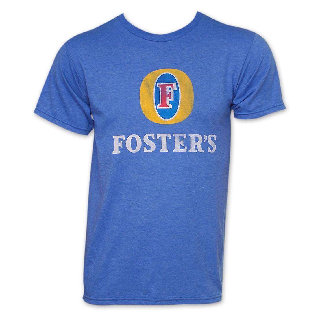 Beers Foster's Beer Basic Logo Men's Heather Blue T-Shirt XX-Large