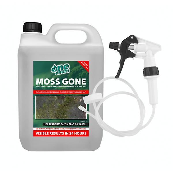 OneChem Moss killer Moss Gone 5 Litre with Long Hose Trigger Fast Acting One Chem