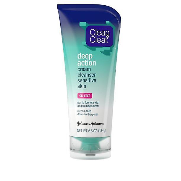 Clean & Clear Deep Action Cream Face Wash For Sensitive Skin, 6.5 Oz