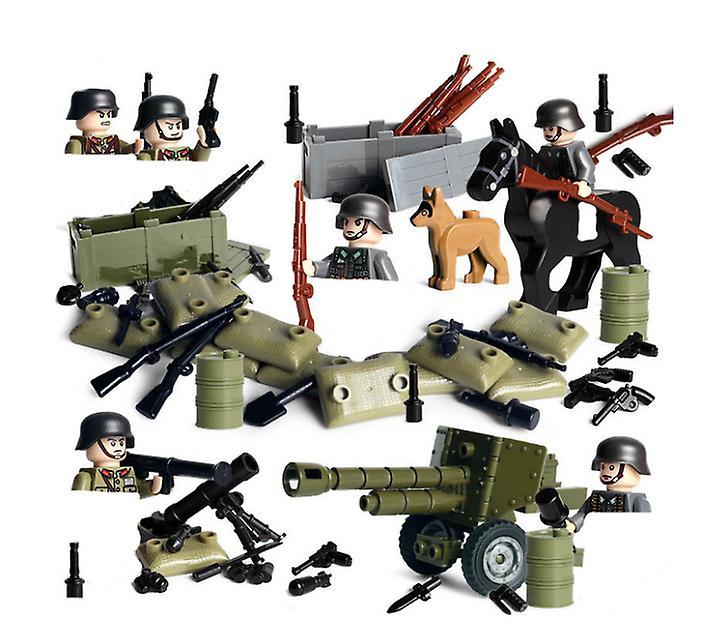 YM Studio MOC WW2 Military Building Blocks Soviet US German British Soldiers Figures