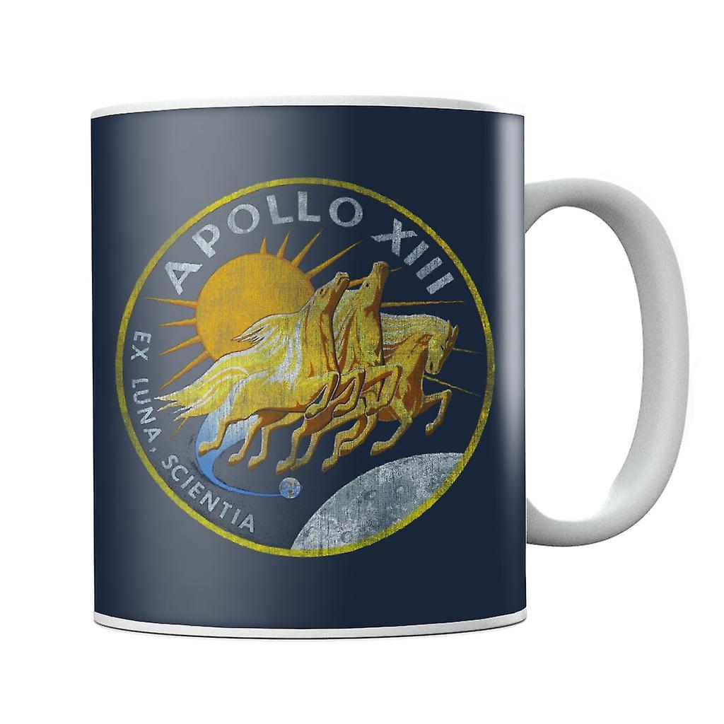 NASA Apollo 13 Mission Badge Distressed Mug Navy Blue 10oz