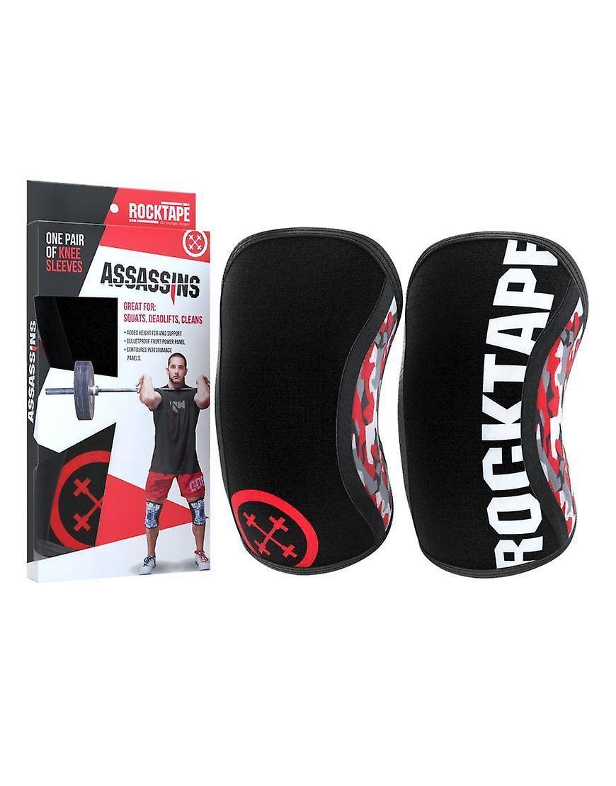 Optimum Rocktape Assassins Knee Sleeves Trainging Protection & Support Red Camo X Large