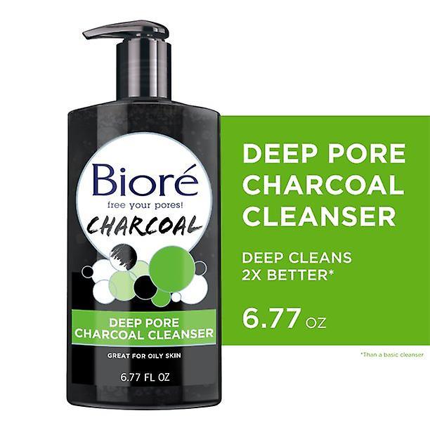 Bioré Biore Deep Pore Charcoal Daily Face Wash For Dirt & Makeup Removal, For Oily Skin, 6.77 Fl Oz