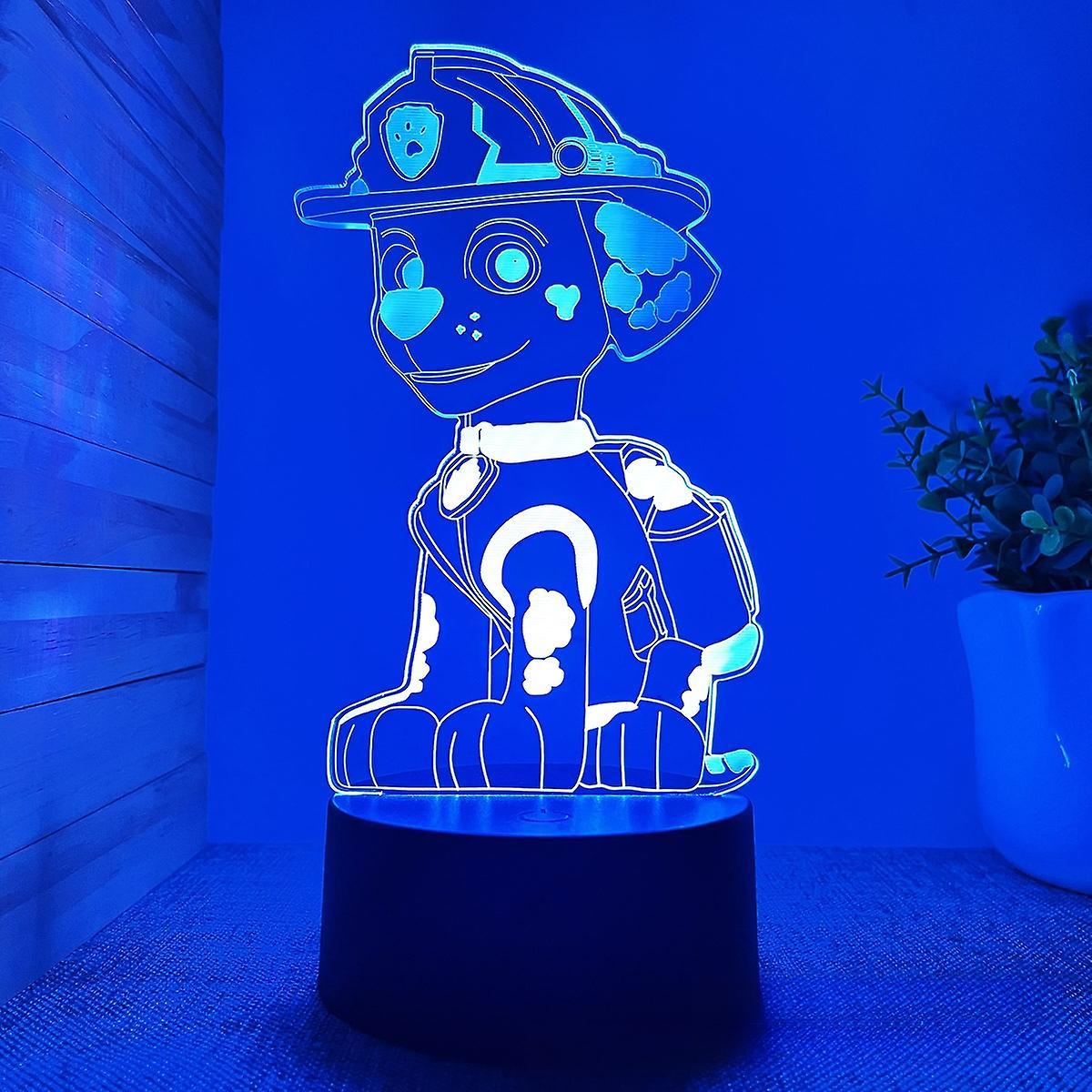 Xcy PAW Marshall  Night Light Kids, 3D Led Table Bedside Anime Lamp, Touch Lamp with 16 Colors Change and Remote Control for Bedroom Decoration, Ch...