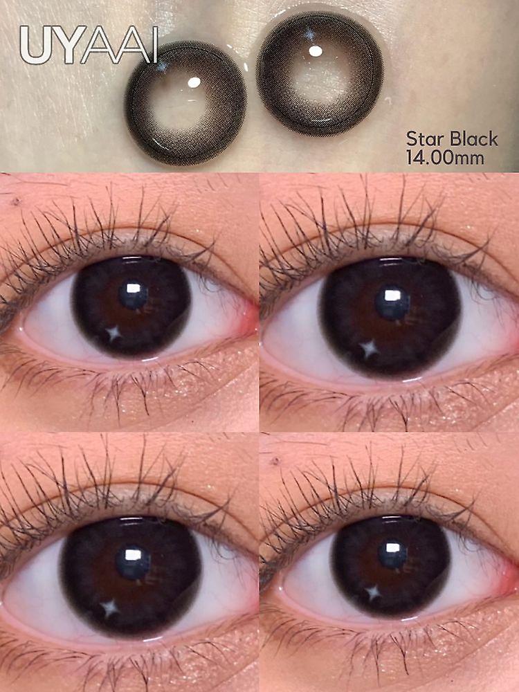 Visgaler Contact Lenses For Eyes 1 Pair Medical Lenses Contact Lense Brown 14.20mm Eyes Colored Lenses For Eyes Star Black